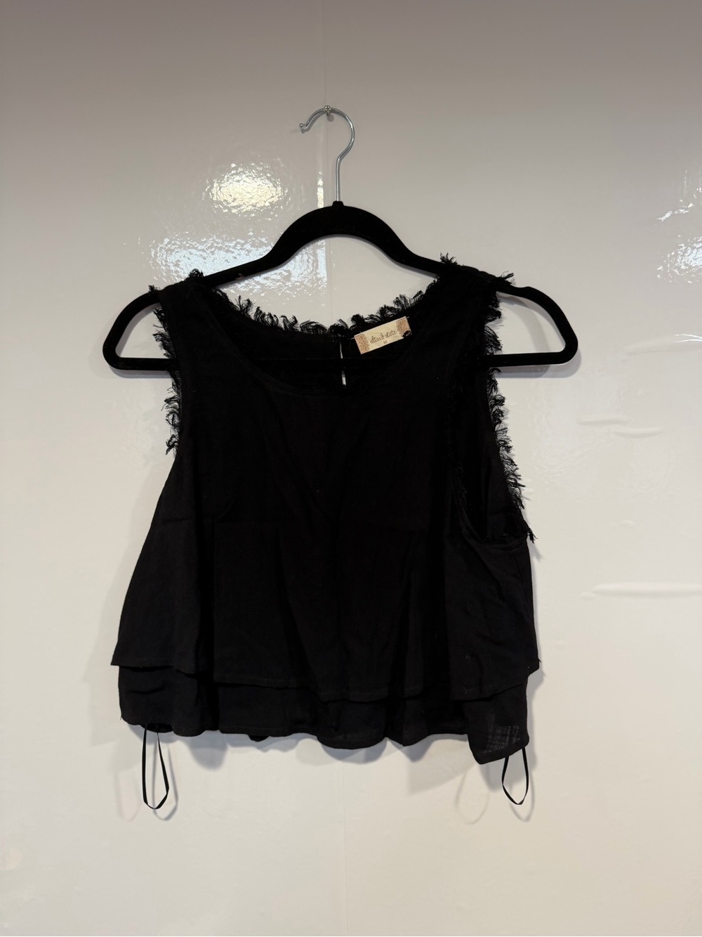 Black Fringe Altar’d State Tiered‎ Sleeveless Top